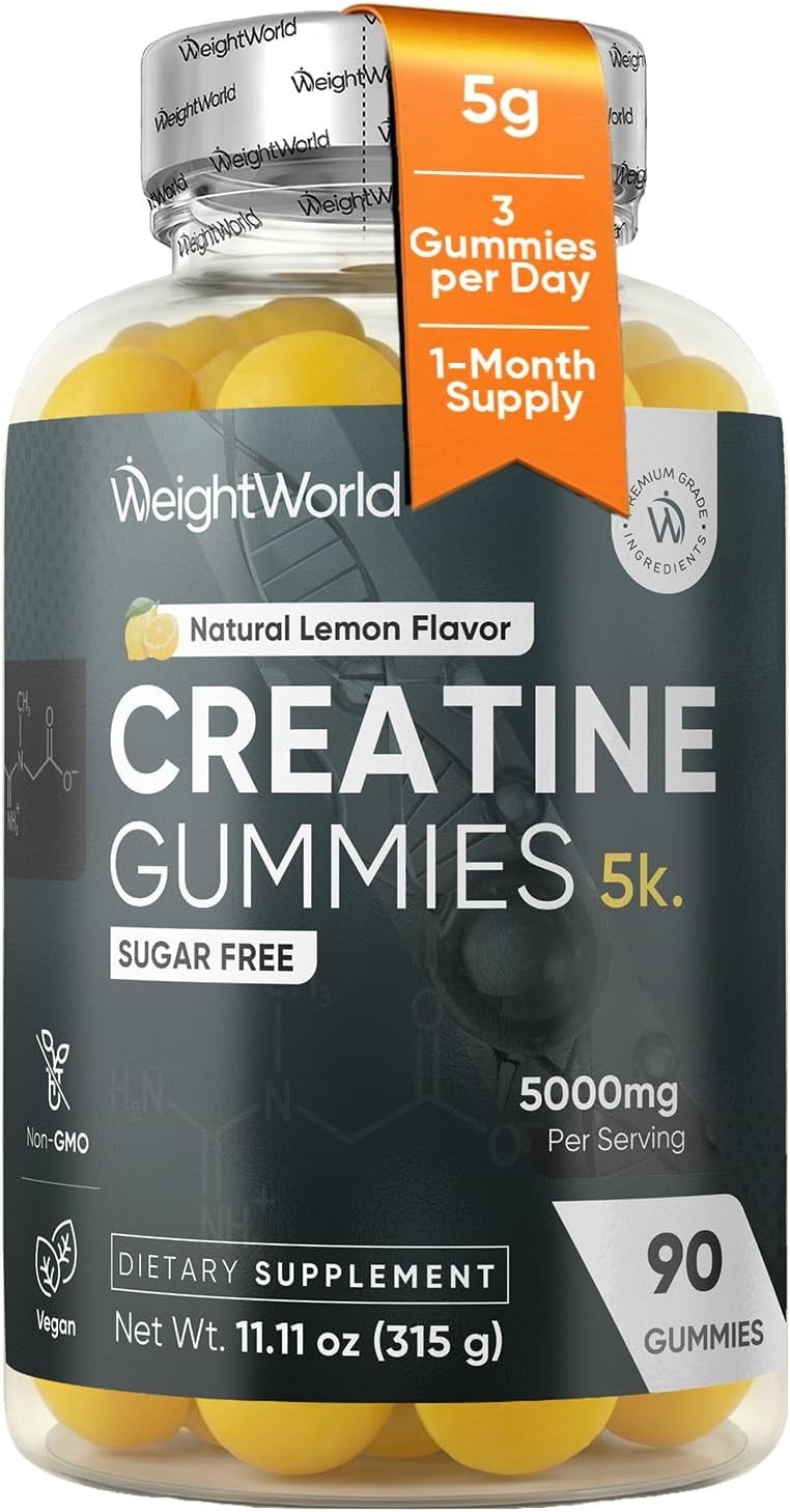 WeightWorld Creatine Gummies 5000mg 90 Count – Workout Performance Support
