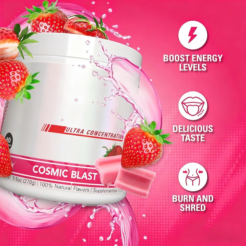 Servings Fat Burner Blast, Powder 60 Thermogenic – Cosmic Pre-Workout Strawberry