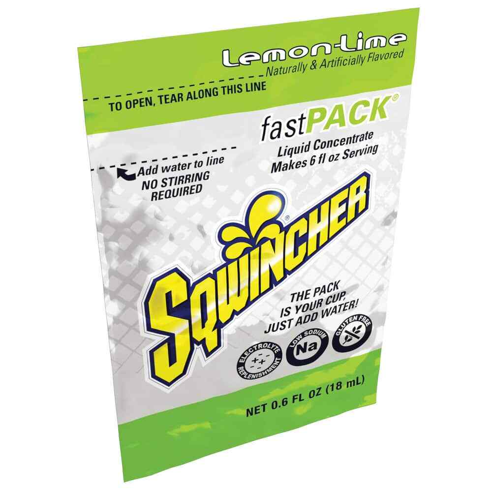 50 Count Sqwincher 0.6 oz Lemon-Lime Fast Pack Concentrate Pouches