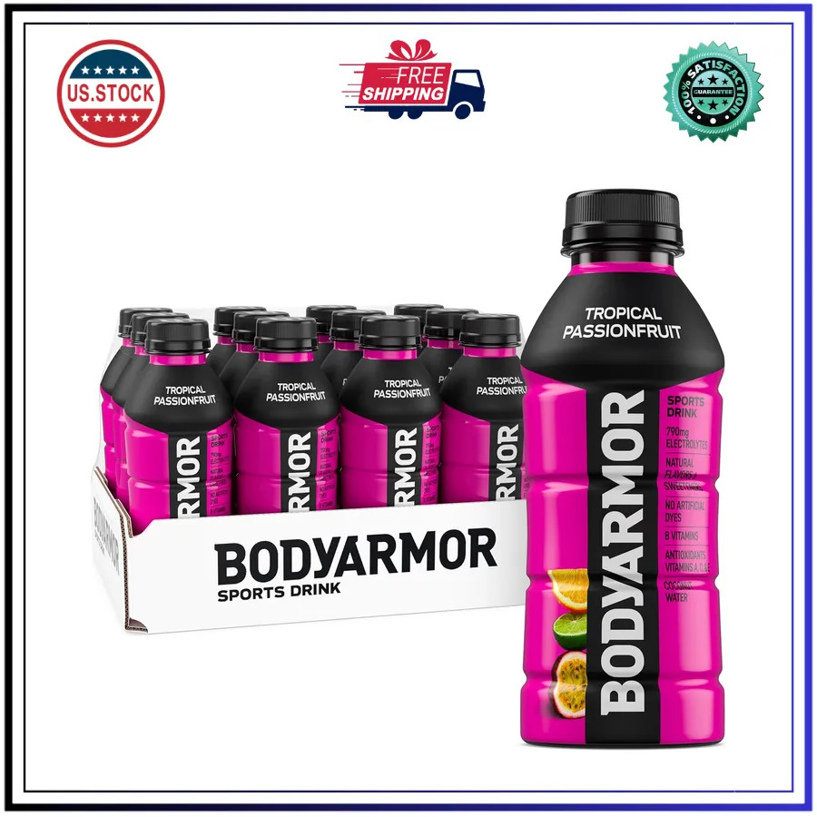 BODYARMOR Sports Drink Strawberry Banana 16 Fl Oz Bottles 12 Pack Hydration
