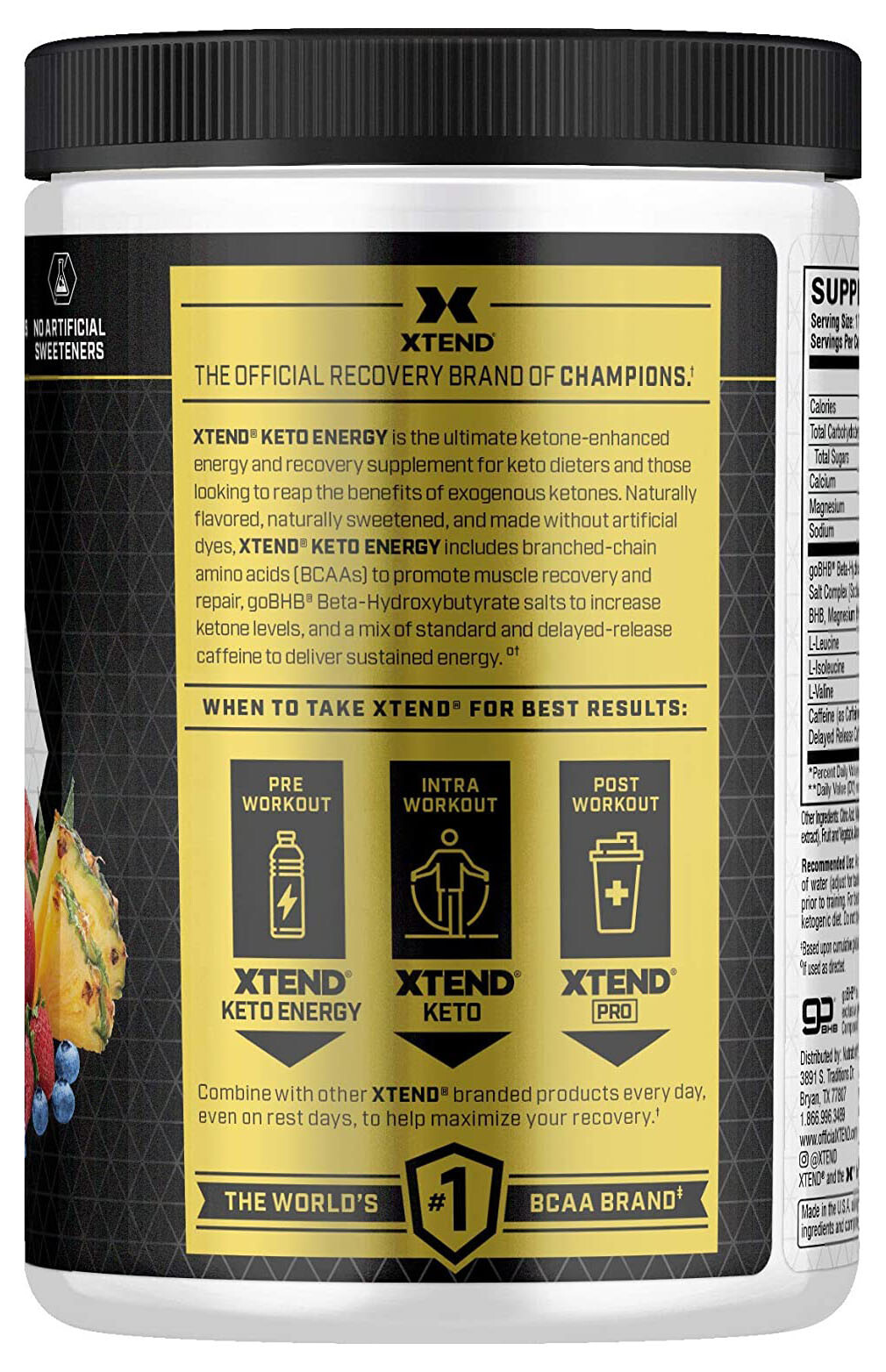 XTEND Keto ENERGY | 6g goBHB 7g BCAA | Amino Acids 20 Servings