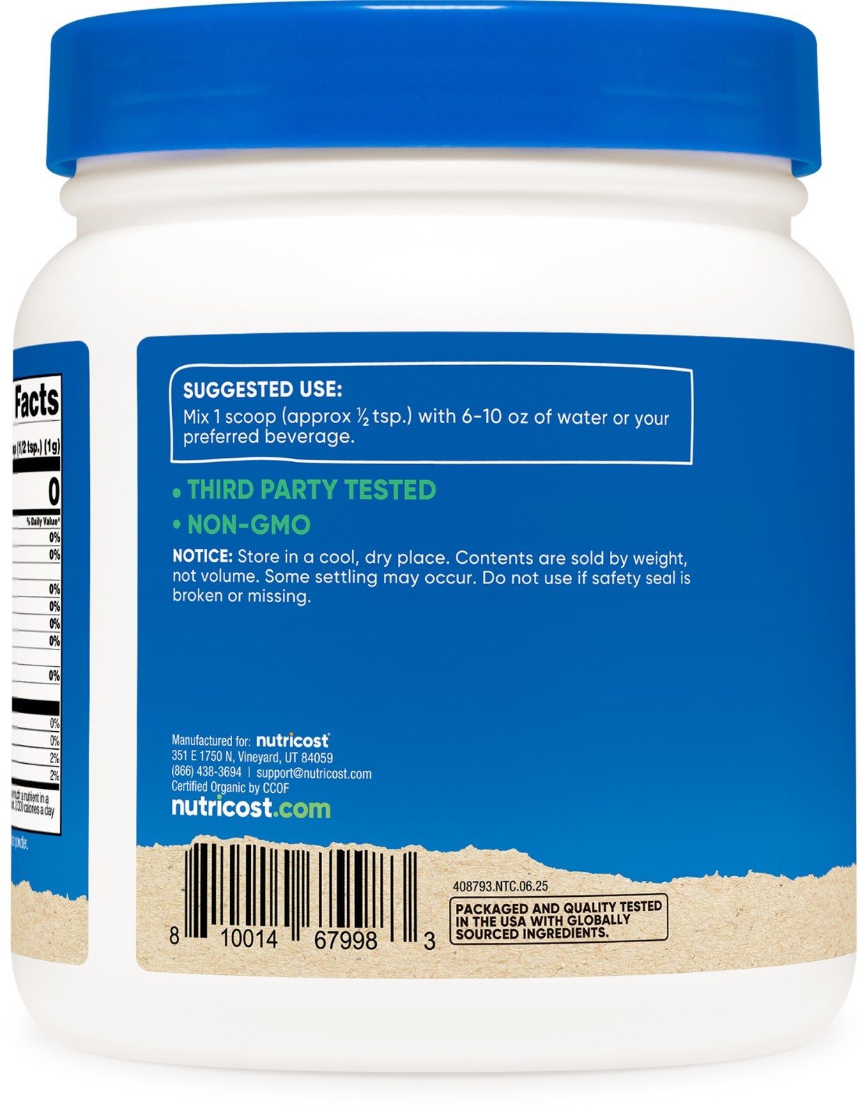 Nutricost Organic Barley Grass Juice Powder (1 LB) (Unflavored)