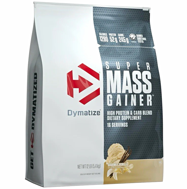 Dymatize Super Mass Gainer High Protein Powder, Gourmet Vanilla, 12 lb