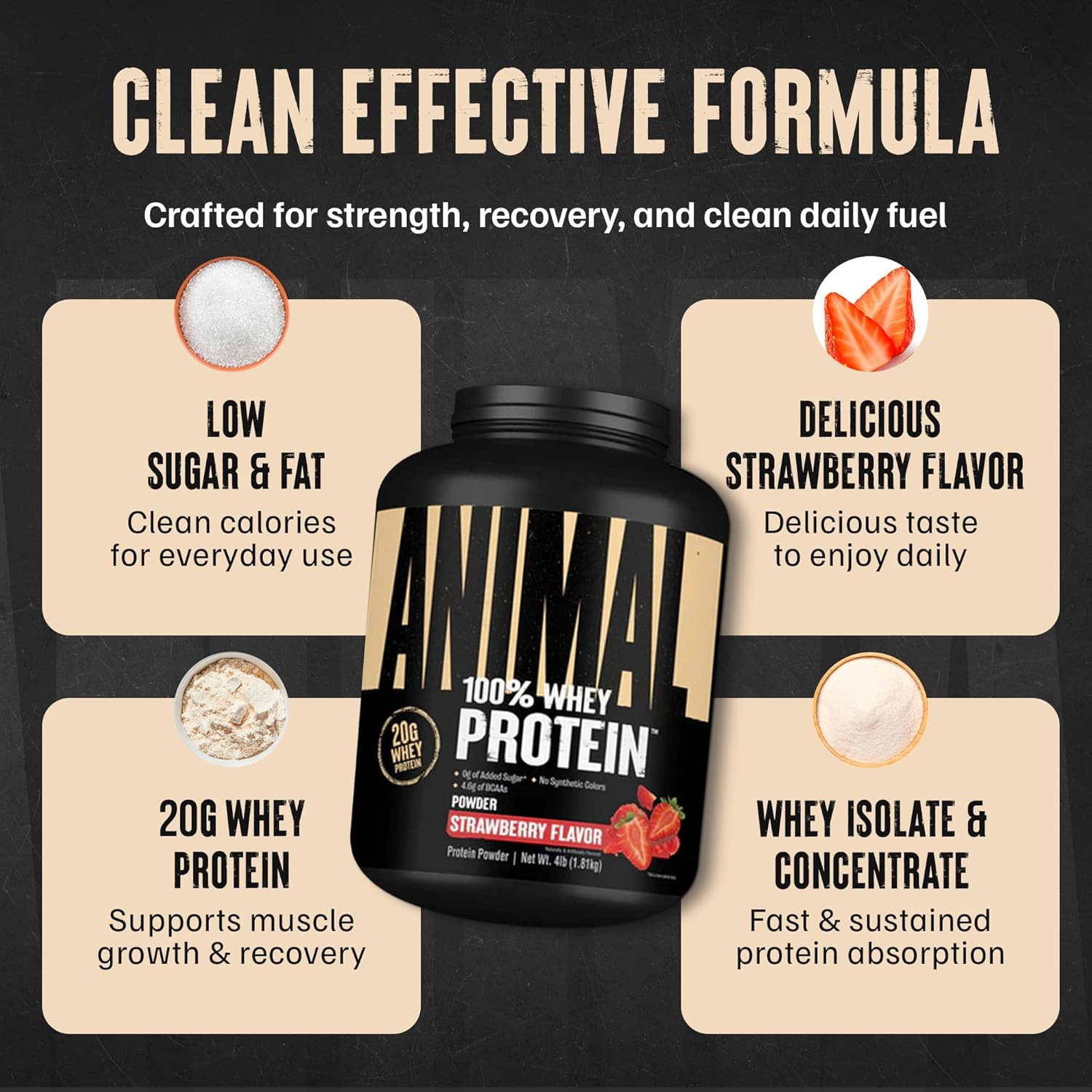 100% Whey Protein Powder – Whey Blend for Pre or Post Workout, Recovery, Anytime