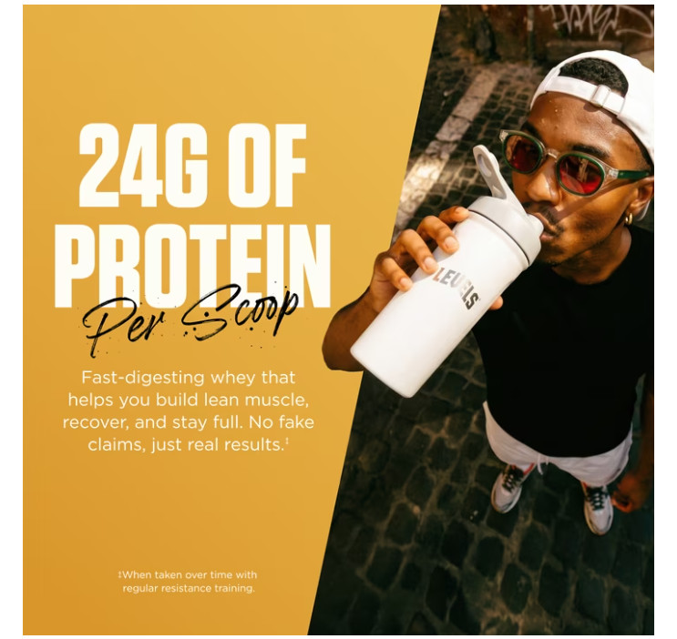 Levels Grass Fed Whey Protein Vanilla Bean 1.48lb 24g Protein