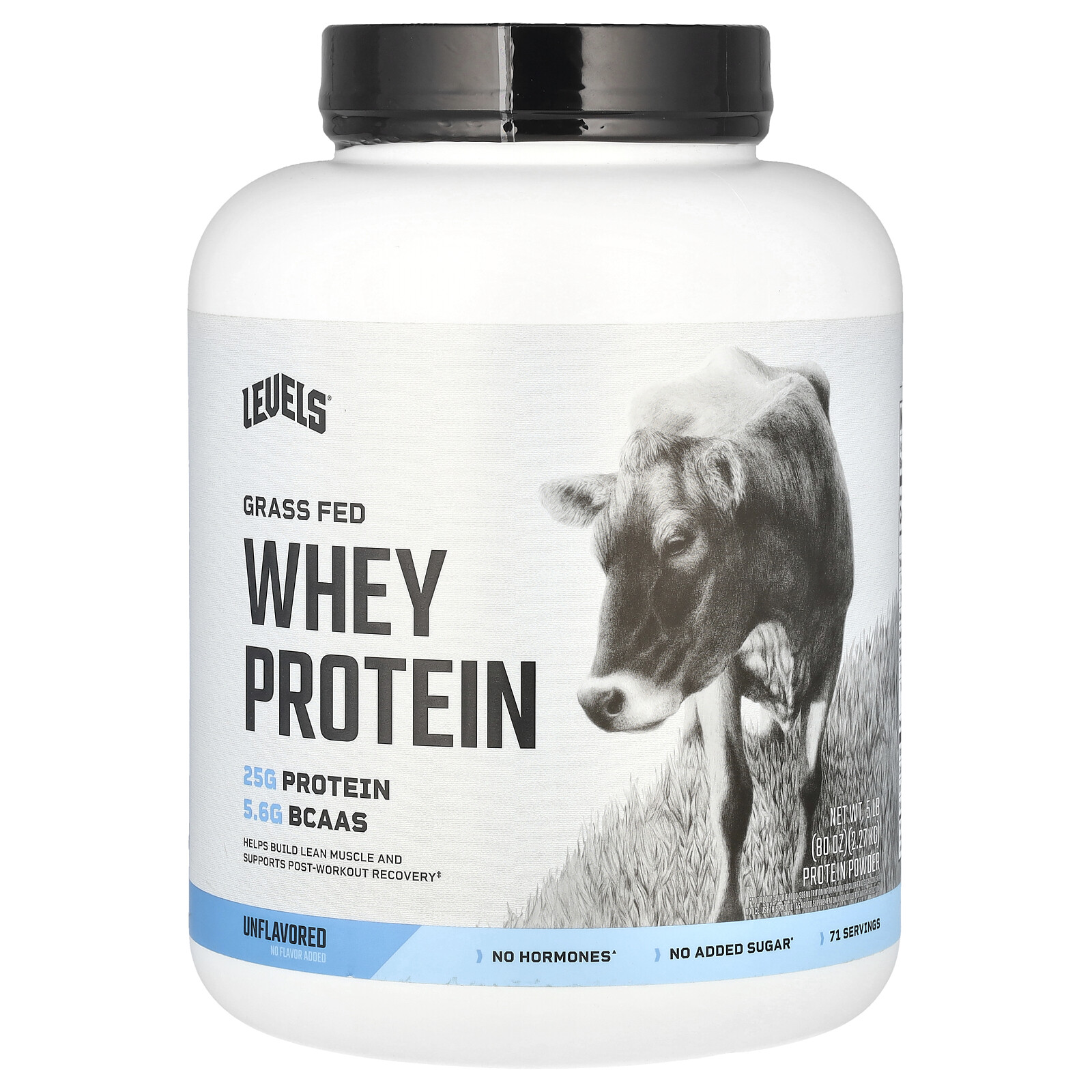 Grass Fed Whey Protein Powder, Unflavored, 5 lb (2.27 kg)