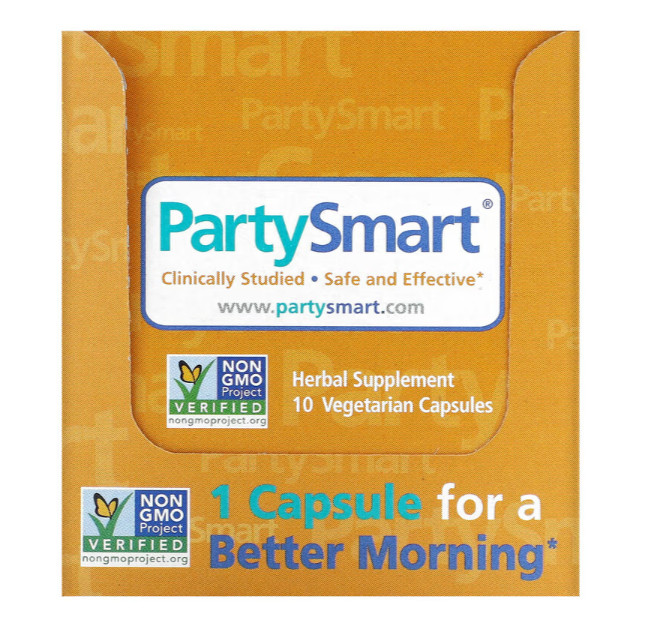 PartySmart Herbal Supplement 10 Packets 1 Vegetarian Capsule Each