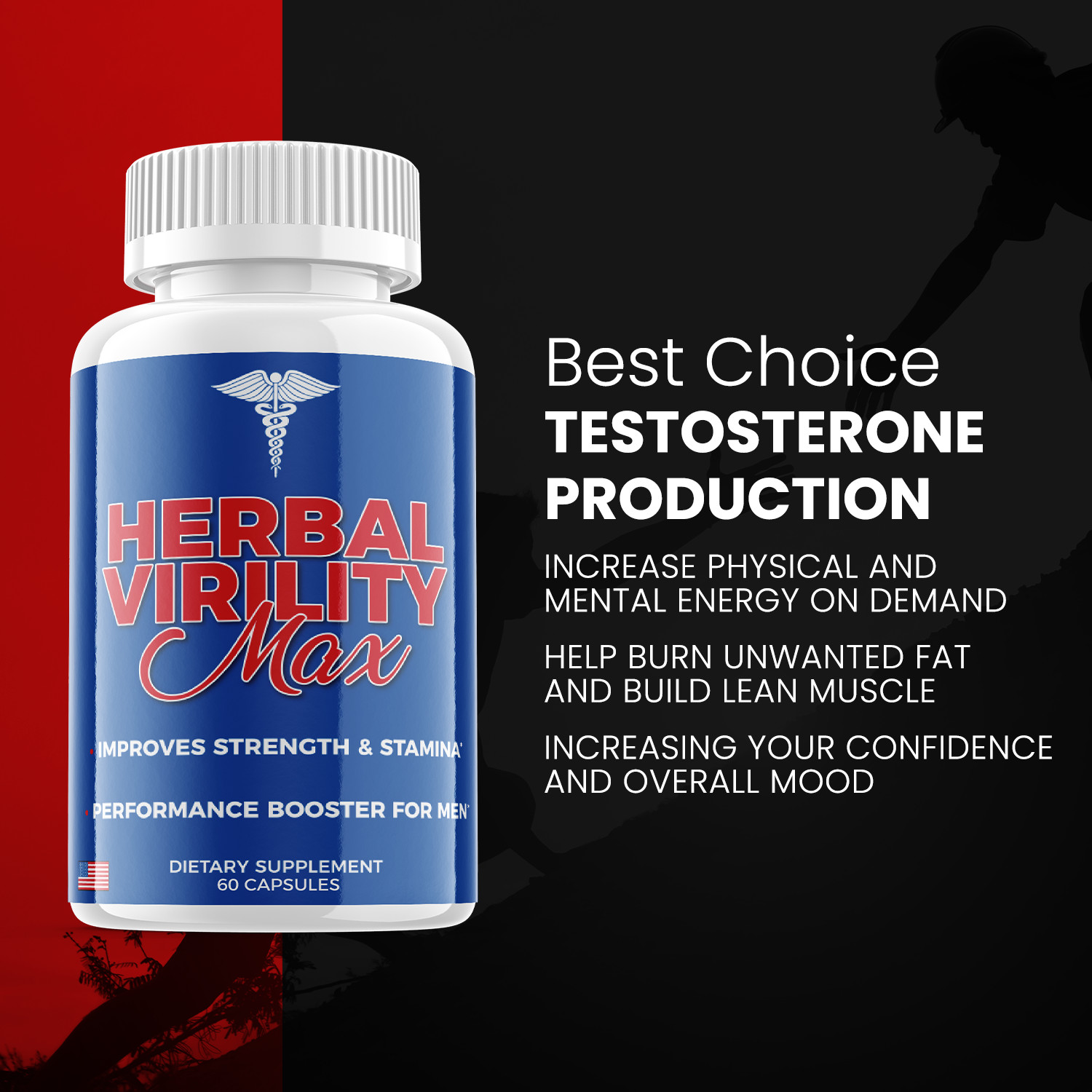 Herbal Virility Max Men Pills, Herbal Virility Max Male Support (60 Capsules)