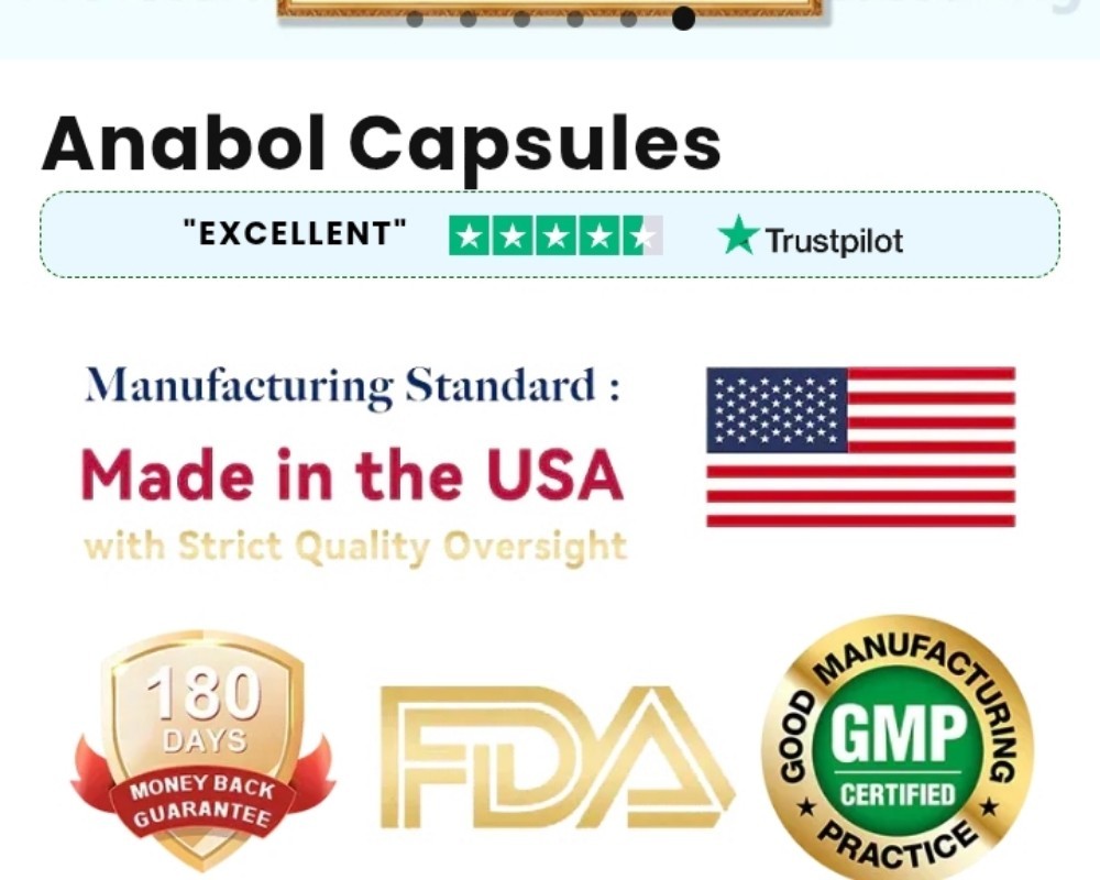 Anabol HardCore Made In USA 1 Bottle 60 Caps Muscle Building + Mental Clarity