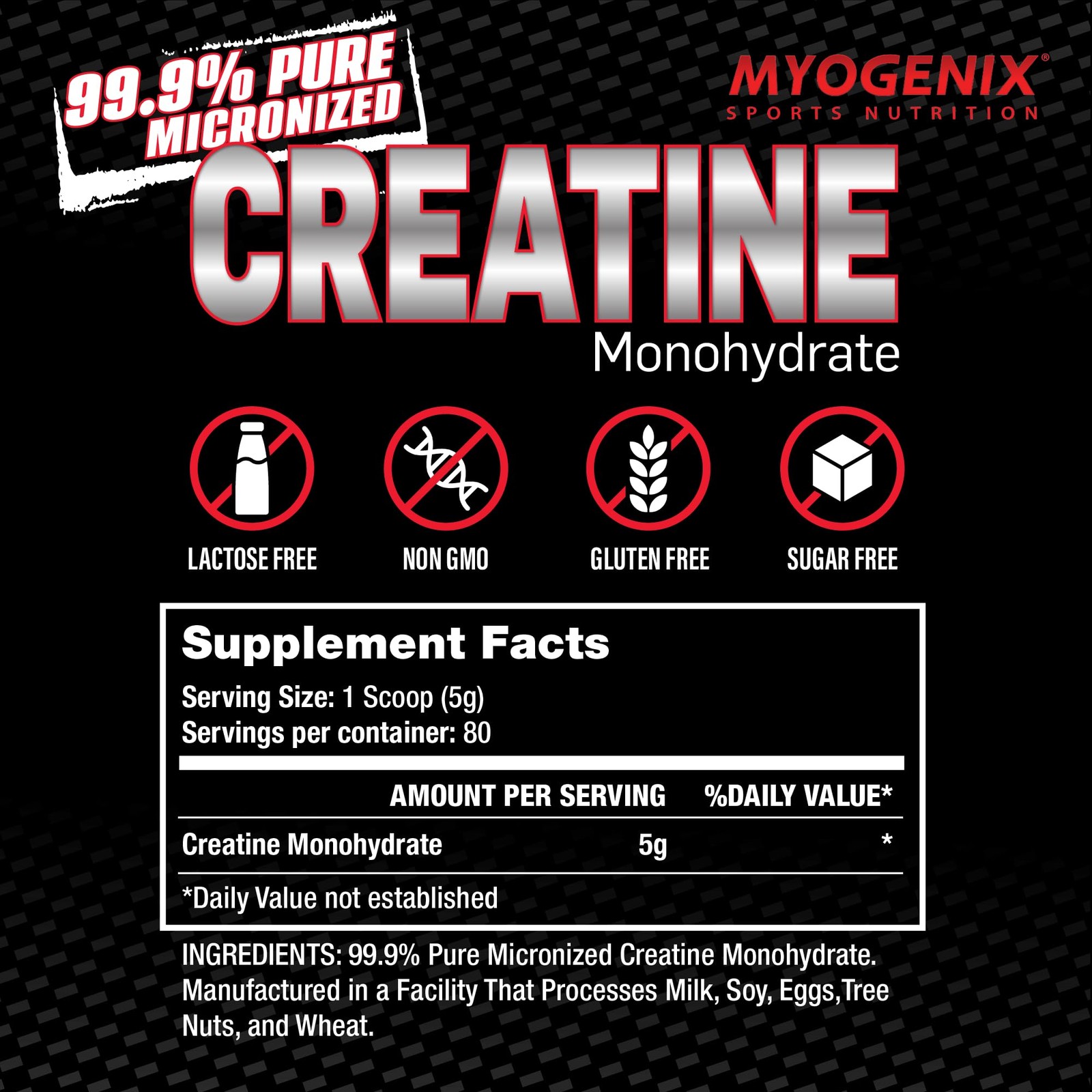 Myogenix Creatine Monohydrate – Pure Creatine Powder for Strength & Endurance…