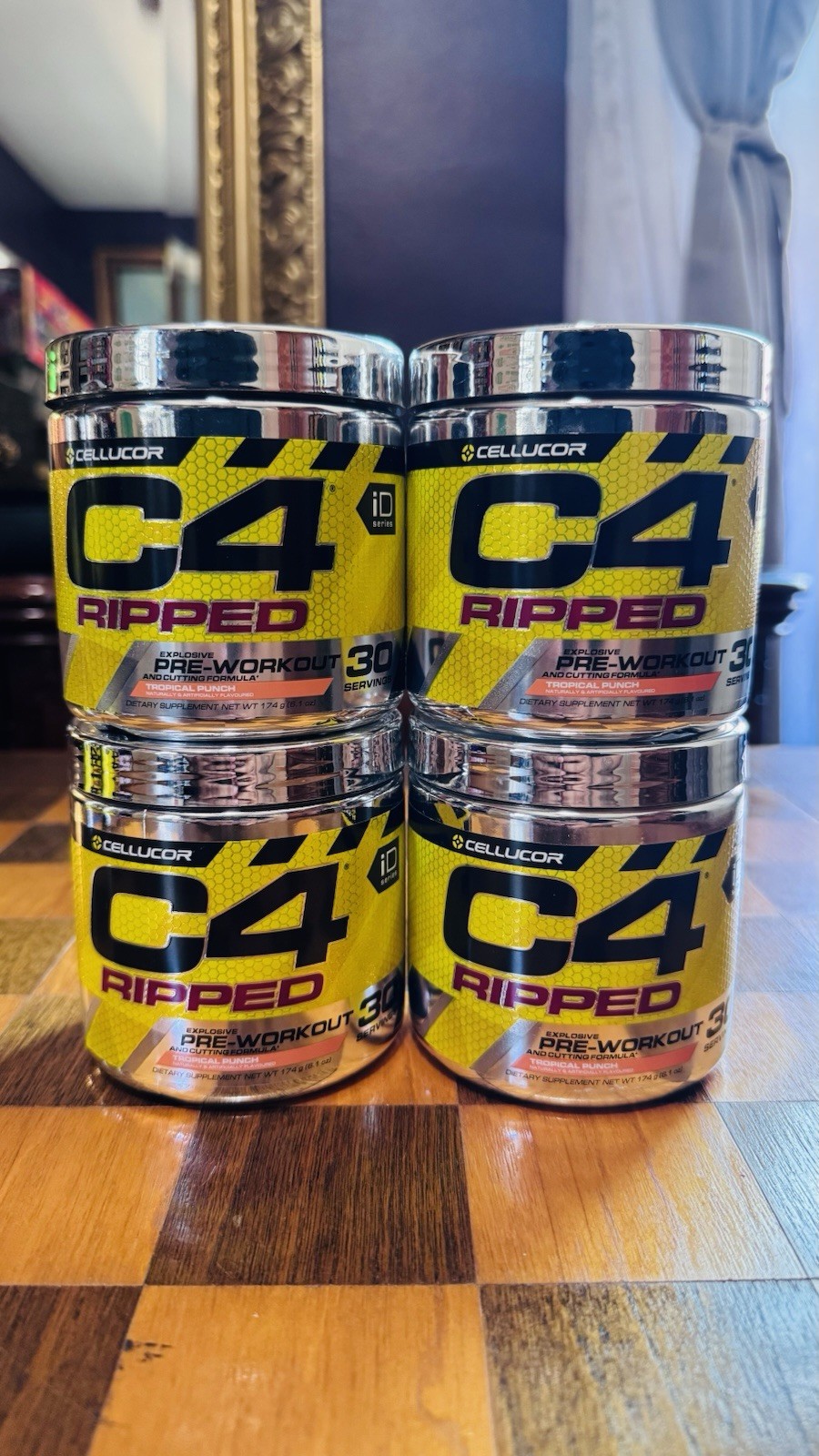 4 Cellucor C4 Ripped Pre-Workout – ID Series Tropical Punch 30 Servings