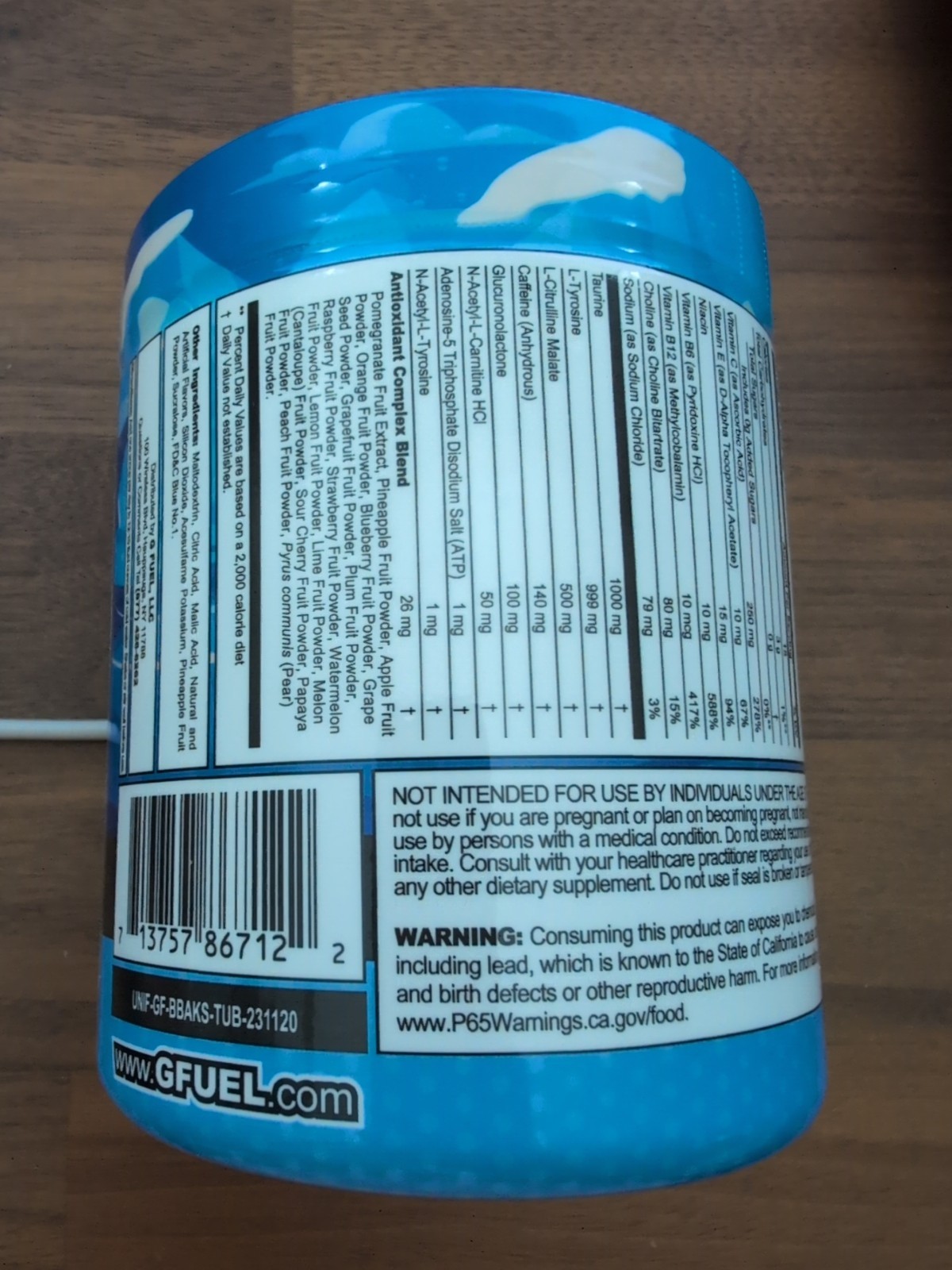 G Fuel Energy Formula Blue Ice Blue Raspberry 01/2029