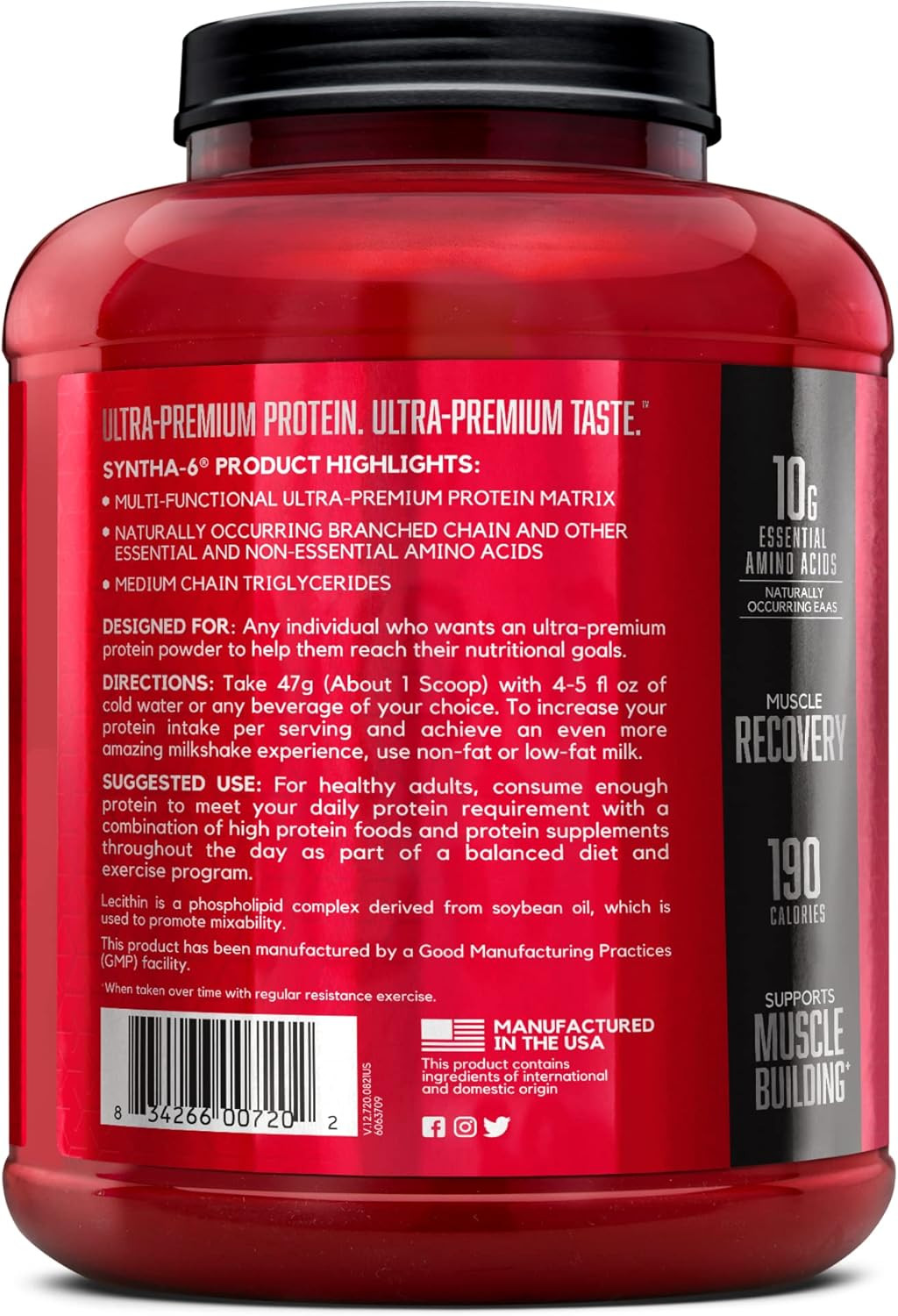SYNTHA-6 Whey Protein Powder, Micellar Casein, Milk Protein Isolate, Chocolate M