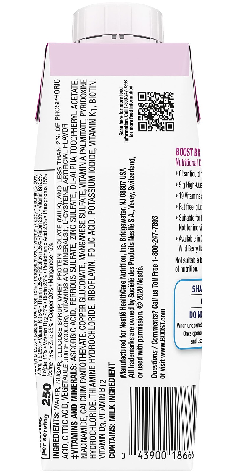 Boost Breeze Nutritional Drink Wildberry, 8 Fl Oz (Pack 8 of 6)