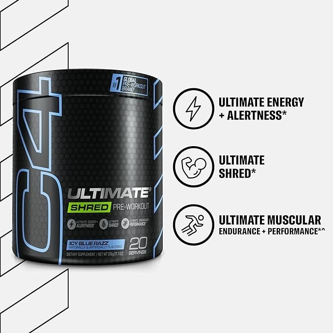 CELLUCOR C4 Ultimate ICY BLUE RAZZ Pre-Workout 24 Servings 05/2025