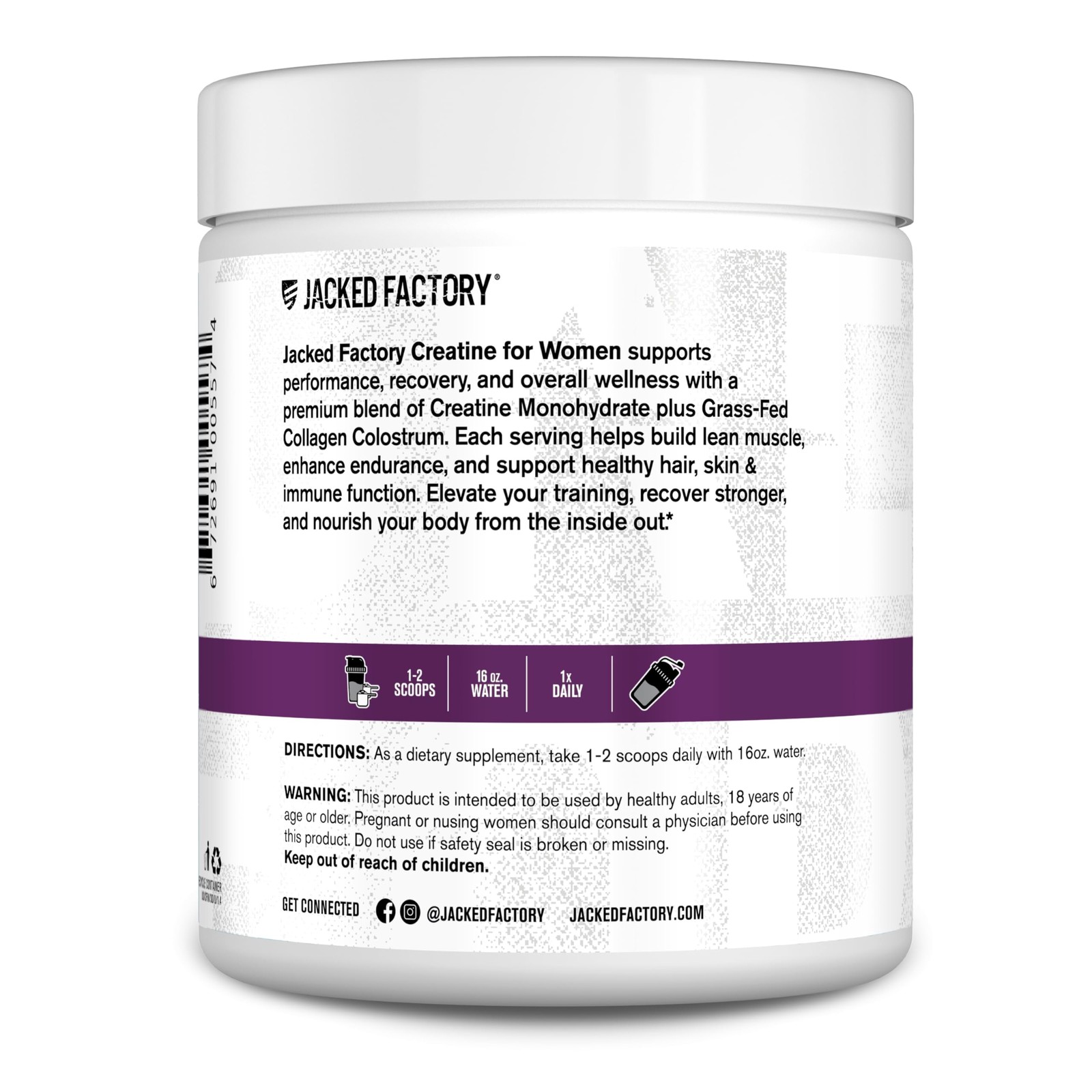 Jacked Factory Creatine for Women – 30 Servings (For Women), No Color