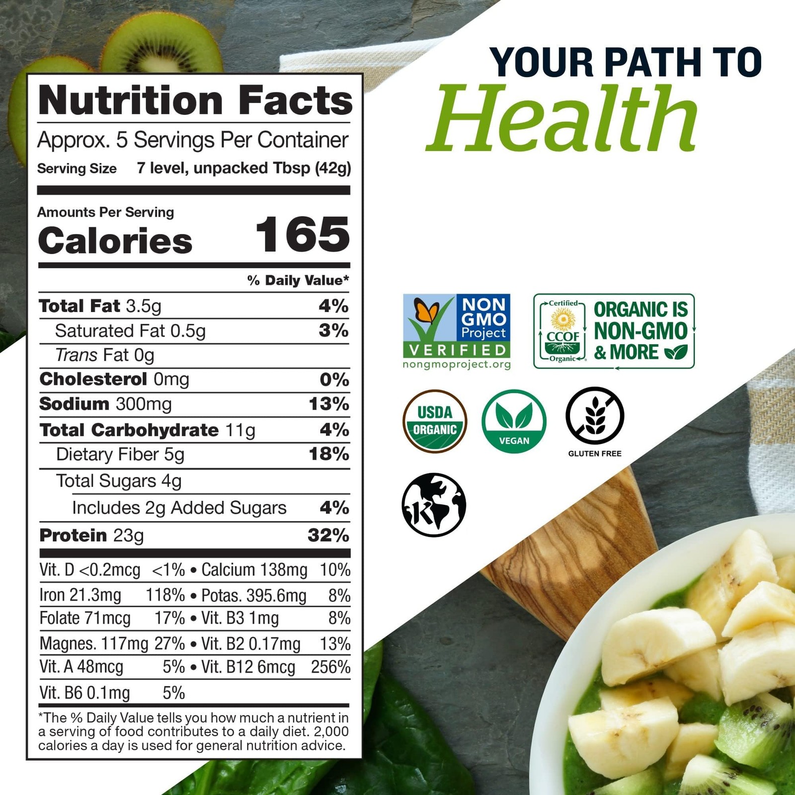 Sunfood Superfoods Organic Supergreens & Protein 1.48 Ounce (Pack of 1)