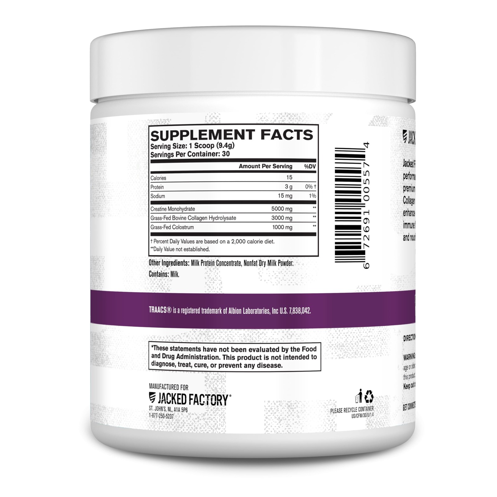 Jacked Factory Creatine for Women – 30 Servings (For Women), No Color