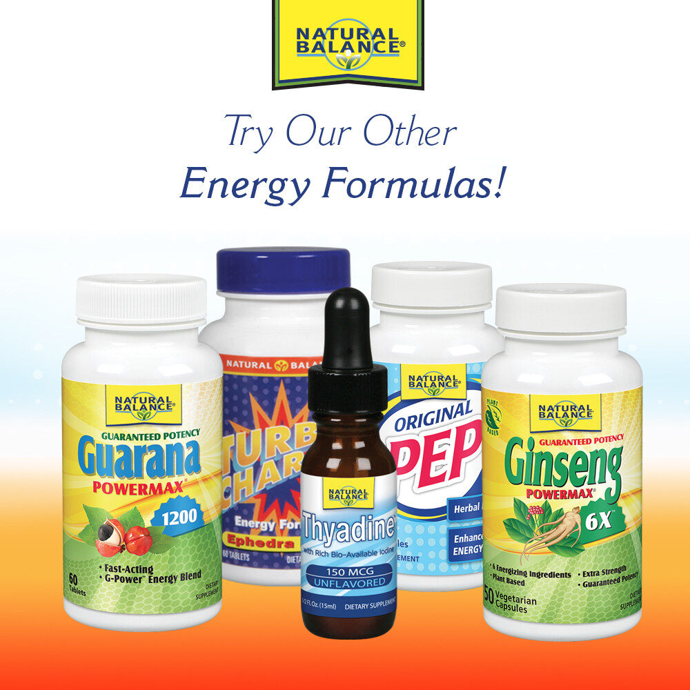 Natural Balance Super Pep | All Day Herbal Energy Supplement | 60 CT, 30