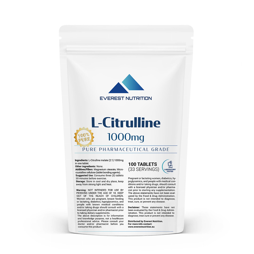 CITRULLINE MALATE 1000mg tablets, GREAT MUSCLE PUMP, FAST REGENERATION