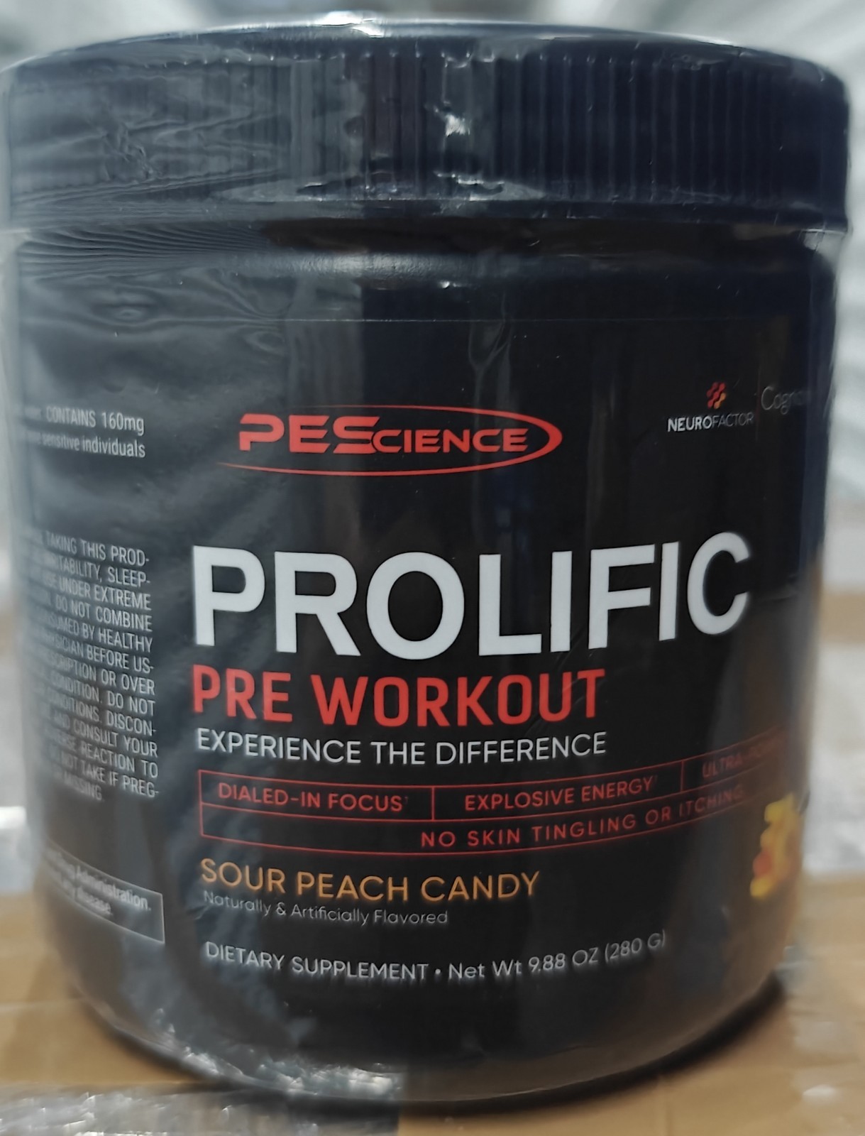 PEScience Prolific Pre-Workout Sour Peach Candy🍑 🍬 40 Servings (1 scoop serv)
