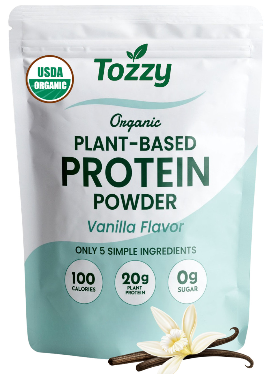 Organic Pea Protein Powder-Vegan, Vanilla, 20g Protein-Only 5 Simple Ingredients