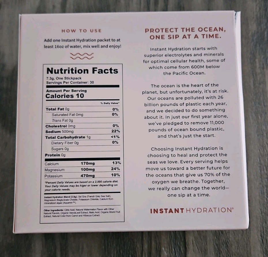 Instant Hydration: 26 Electrolyte Packets – Watermelon Flavor Exp 9/27