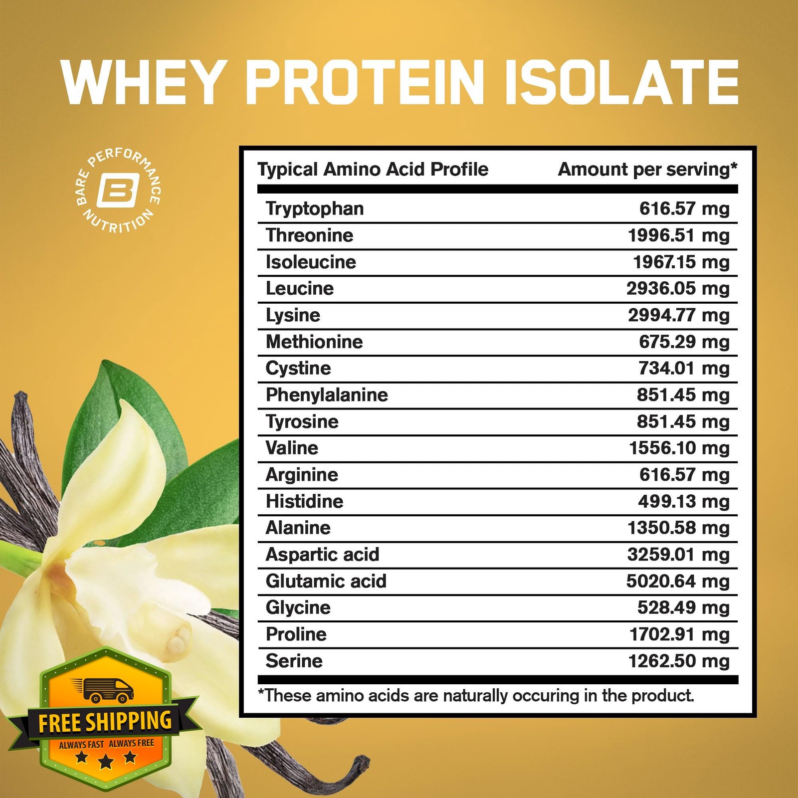 BARE PERFORMANCE NUTRITION Whey Vanilla 25 Servings