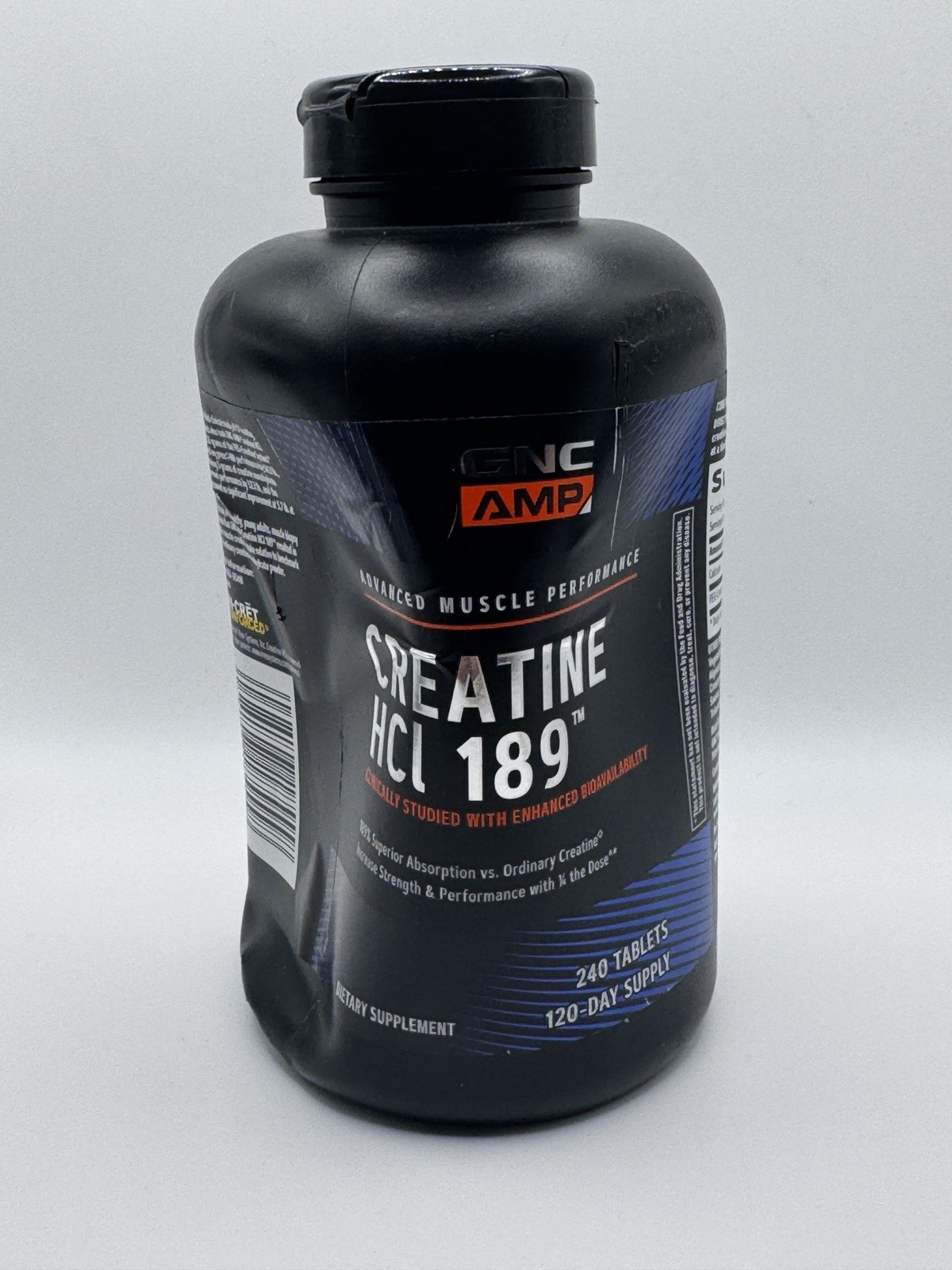 GNC AMP Creatine HCl 189 – 240 Tablets Four Months Supply Exp 01/2028