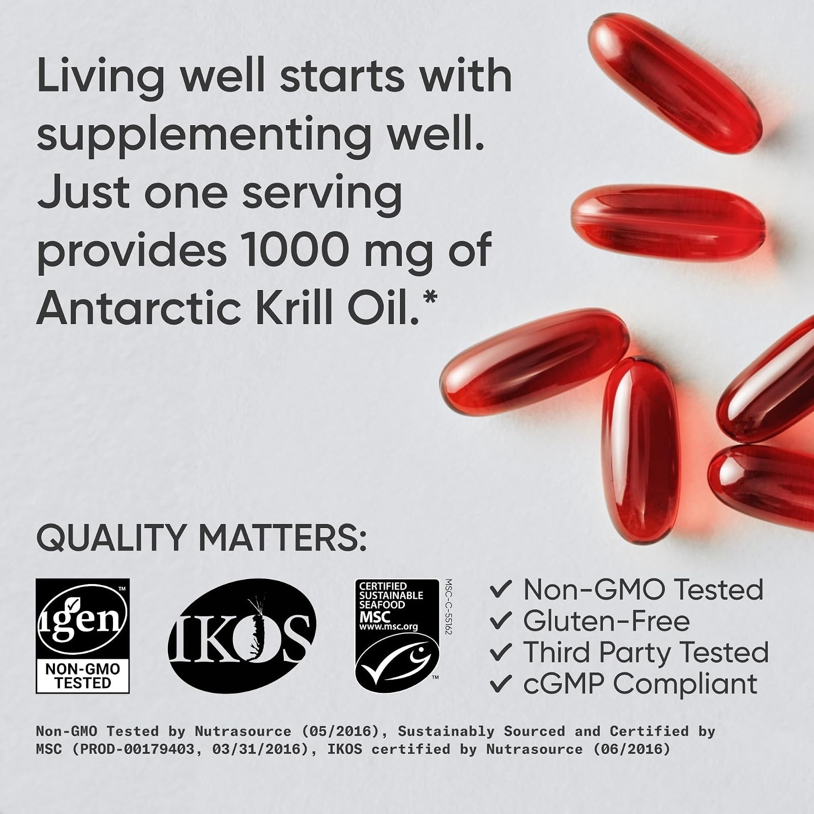 Sports Research Antarctic Omega-3 Krill Oil 1000mg – 60 Softgels