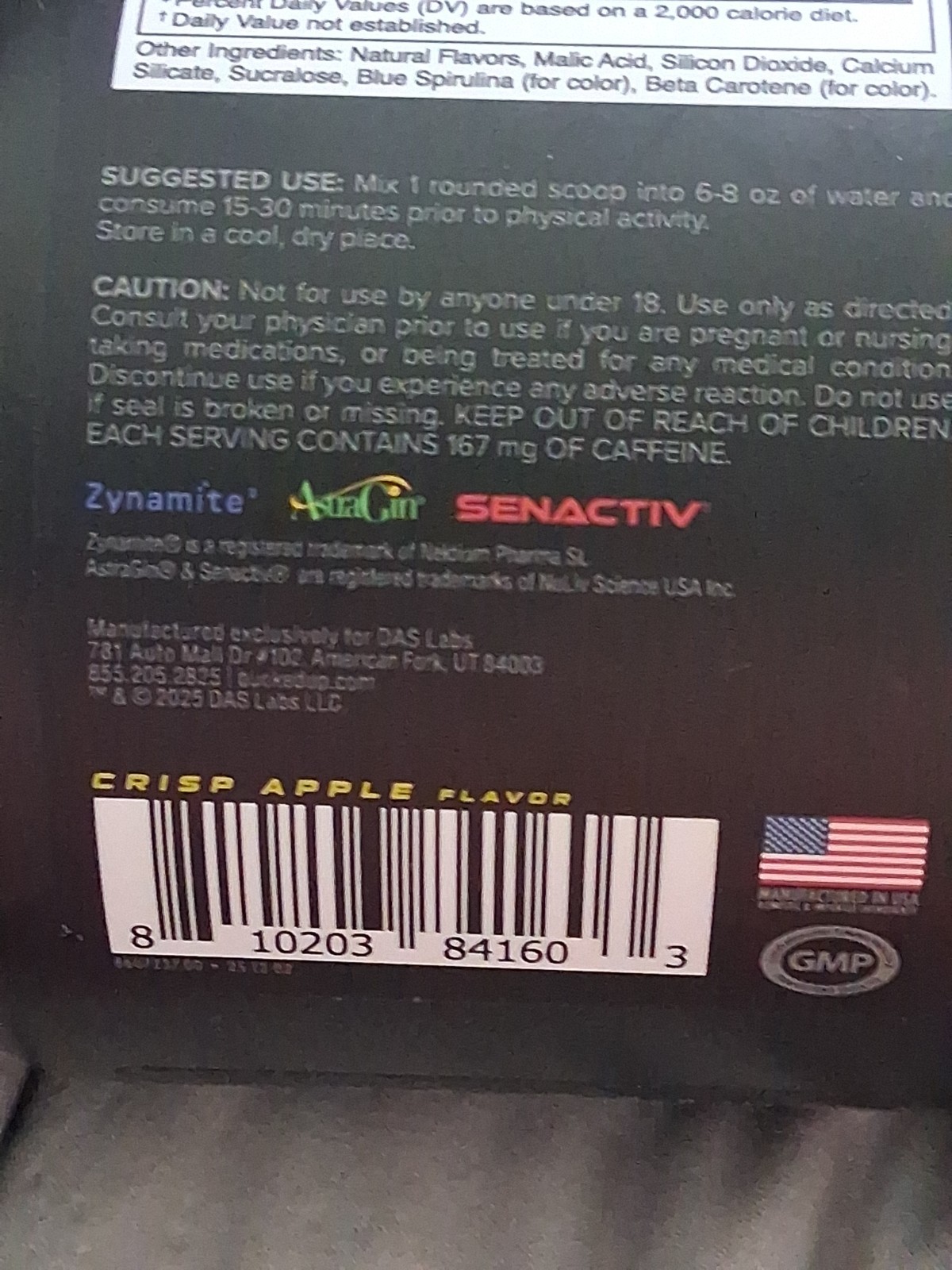 BUCKED UP OVERTIME CRISP APPLE PRE-WORKOUT 25 SER. NEW Exp. 02/2027