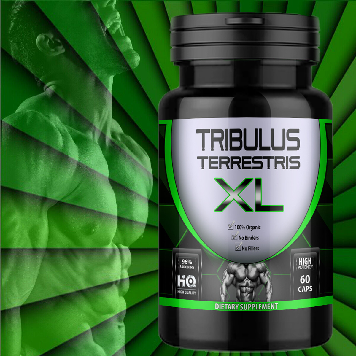 TRIBULUS TERRESTRIS EXTRACT 96% SAPONINS 7500mg WORKOUT SUPPLEMENT 2 BOTTLES