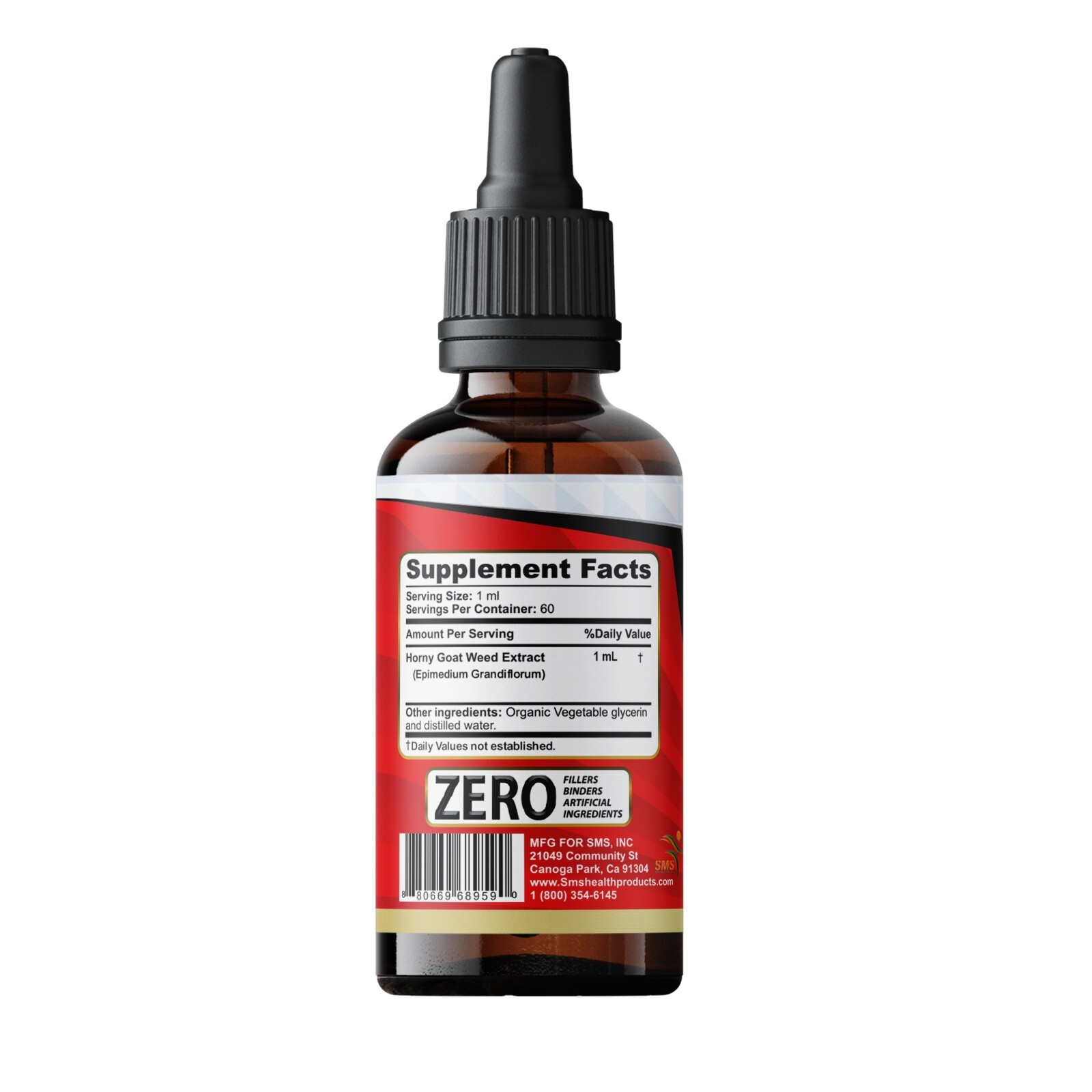 Horny Goat Weed Tincture Herbal Drops Men’s Dietary Supplement 2 Fl Oz By SMS