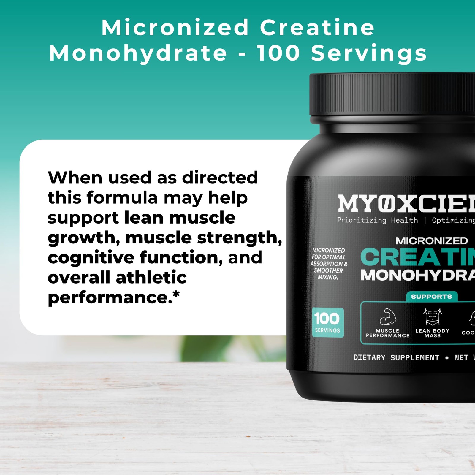 MYOXCIENCE Micronized Creatine | Supports Muscle 1.1 Pound (Pack of 1)