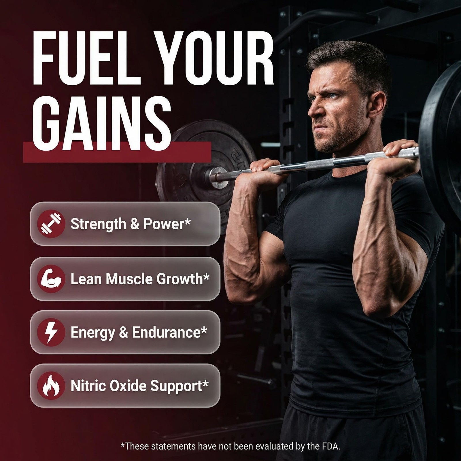 Clean Nutra Creatine Powder for Men + HMB BCAA L 9.87 Ounce (Pack of 1), Red