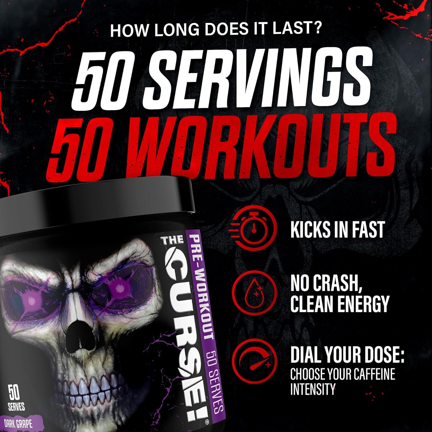 the Curse! Pre Workout Powder for Men & Women, Caffeine, Beta-Alanine, Creatine,