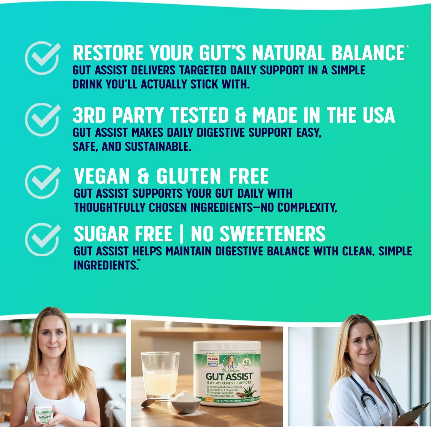 GUT SUPPORT Repair Supplement Healthy Digestive IBS 40 Scoops DOCTOR DANIELLE