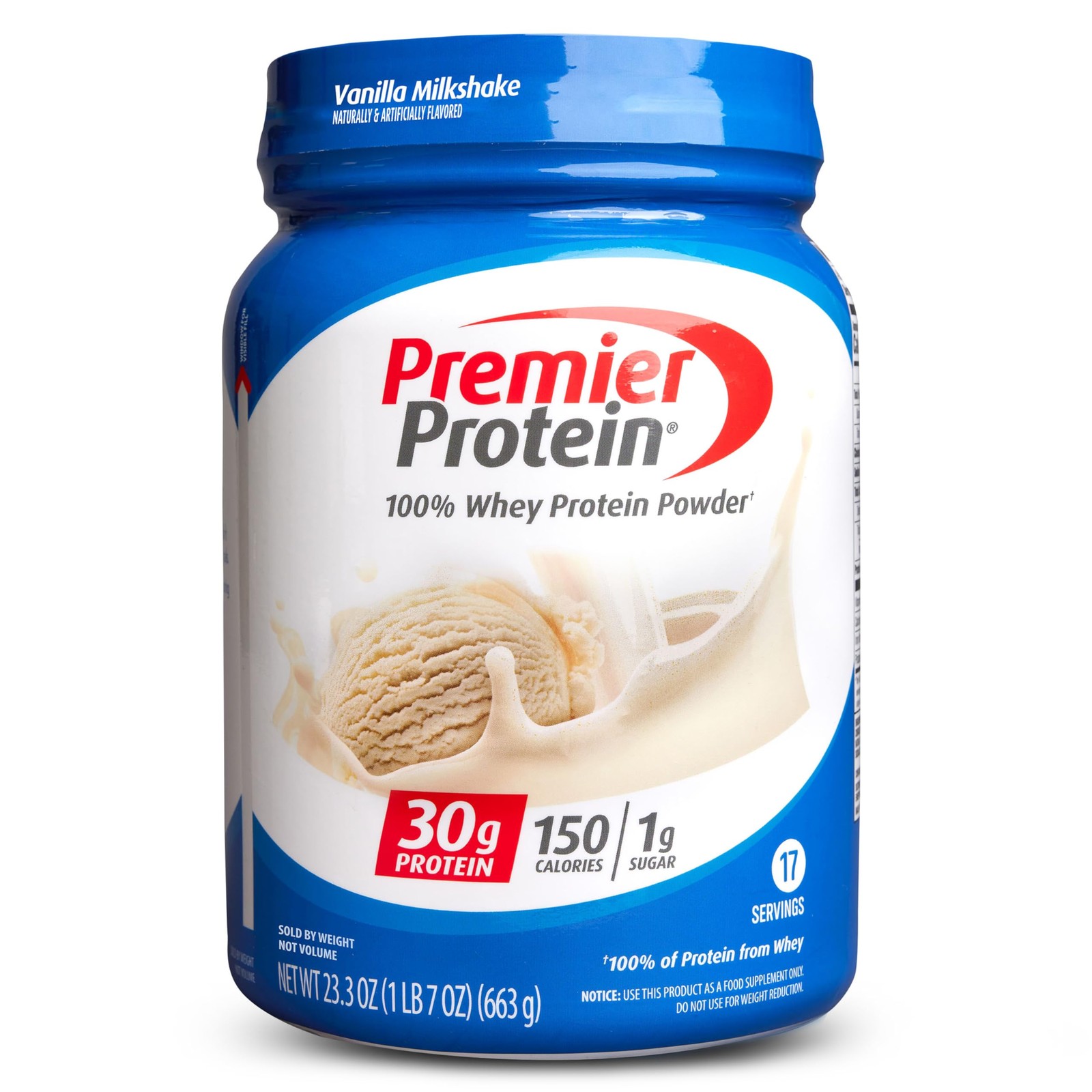 Premier Protein Vanilla Powder 30g Whey Keto Gluten-Free 17 Serv 23.3oz