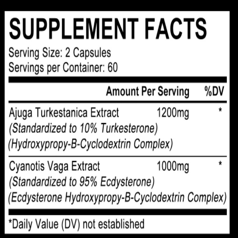 Turkesterone Capsules, 120 Capsules – Non-GMO & Gluten Free Supplement
