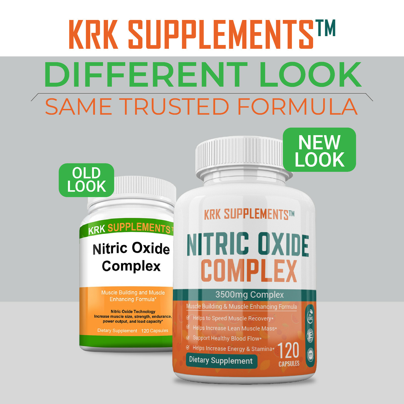 2 pk Nitric Oxide Complex 3500mg L-Arginine AAKG Muscle Pump Growth Pills
