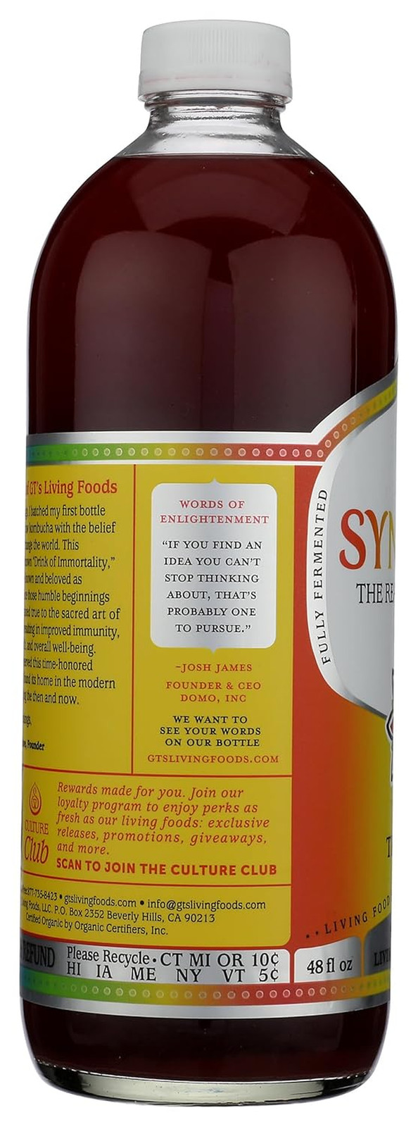 Gts, Kombucha Trilogy Organic, 48 Fl Oz