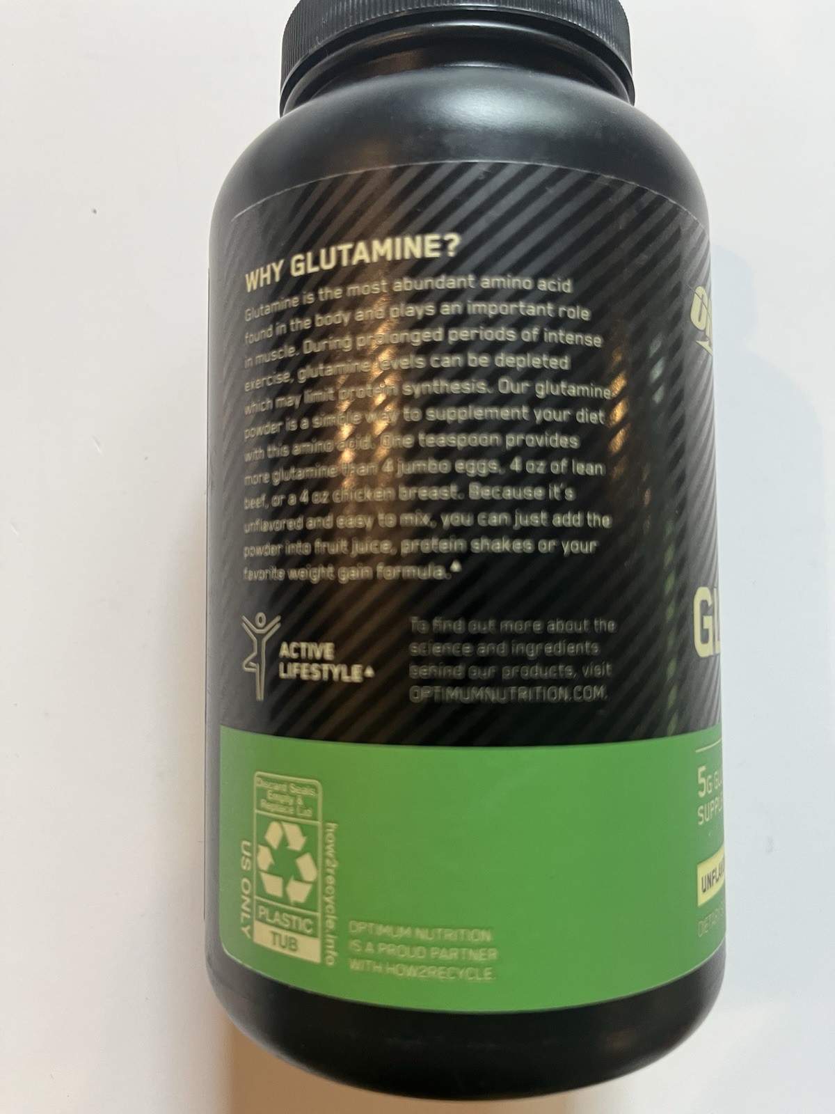 Optimum Nutrition Glutamine Powder 10.6 oz Exp 04/2027