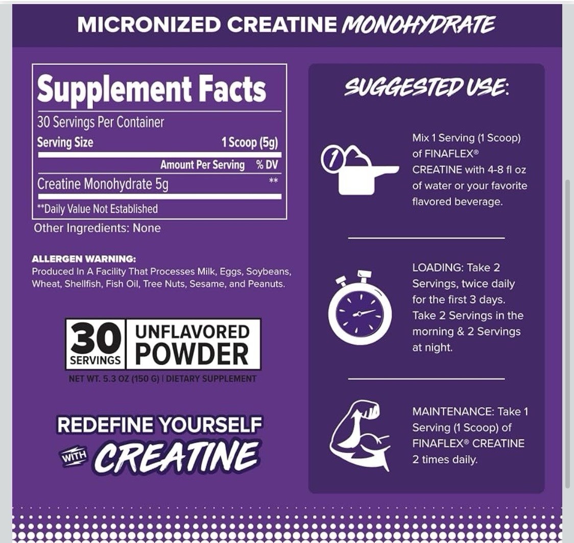 Finaflex Pure Creatine Monohydrate Powder 5.3 Oz Exp 09/28