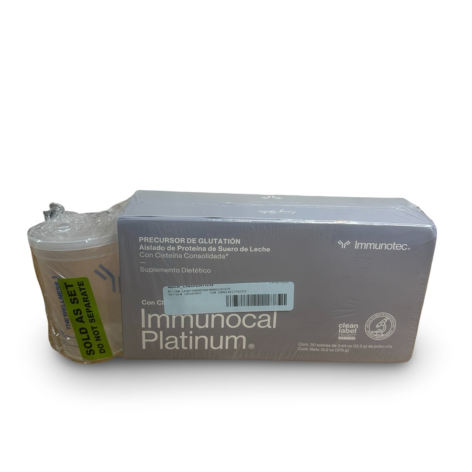 Immunotec Immunocal Platinum 30 Pouches w/ Shaker Cup Exp 1/2028 Sealed