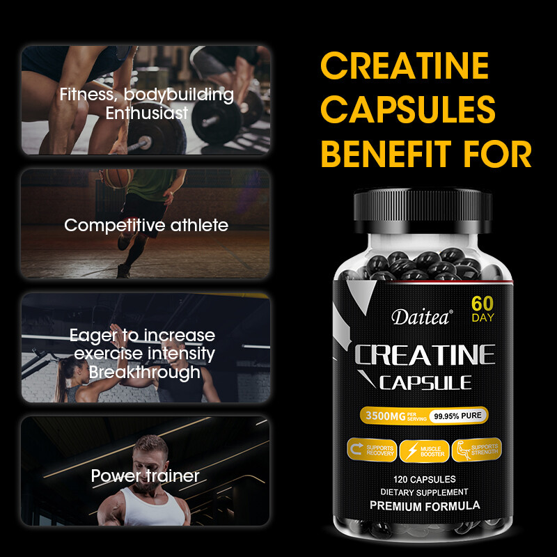 Creatine Monohydrate 3500mg – 120 Capsules – Creatine Capsules Muscle endurance