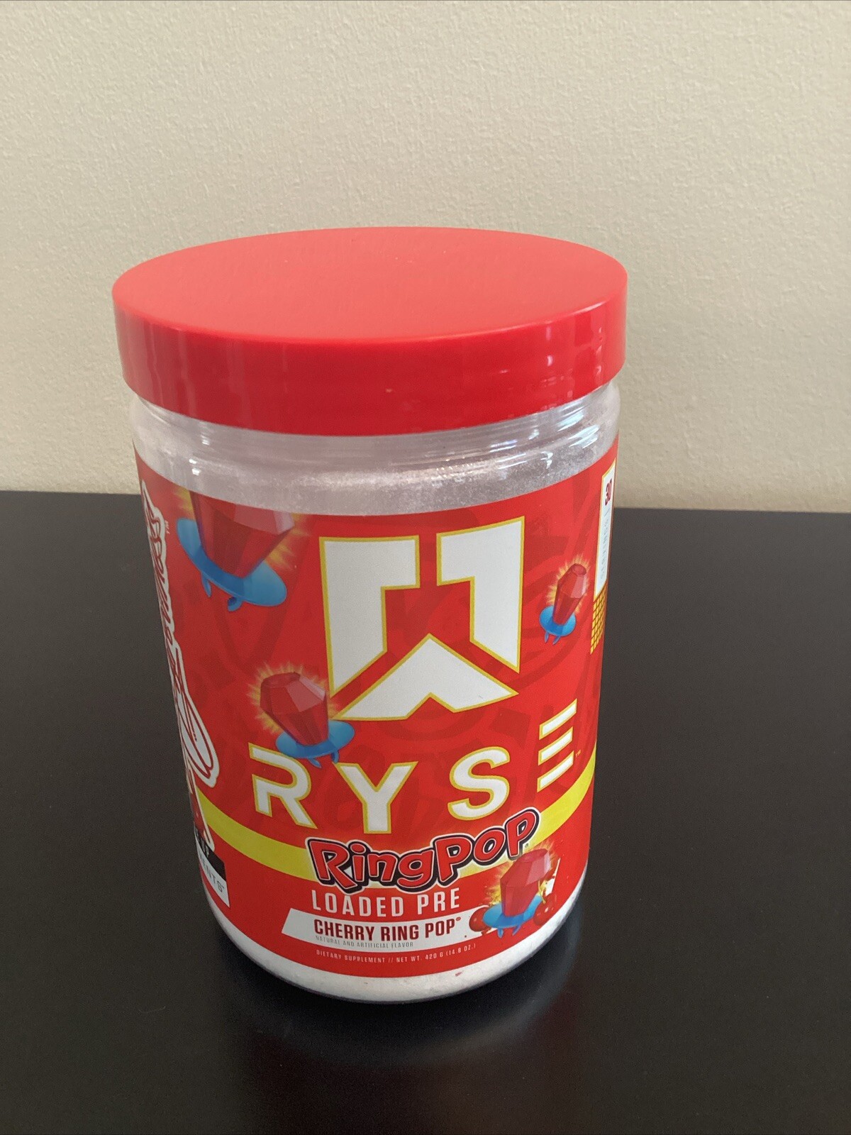 Ryse Loaded Pre Workout Powder, Cherry Ring Pop, 30 Servings, 14.8 oz, 09/26