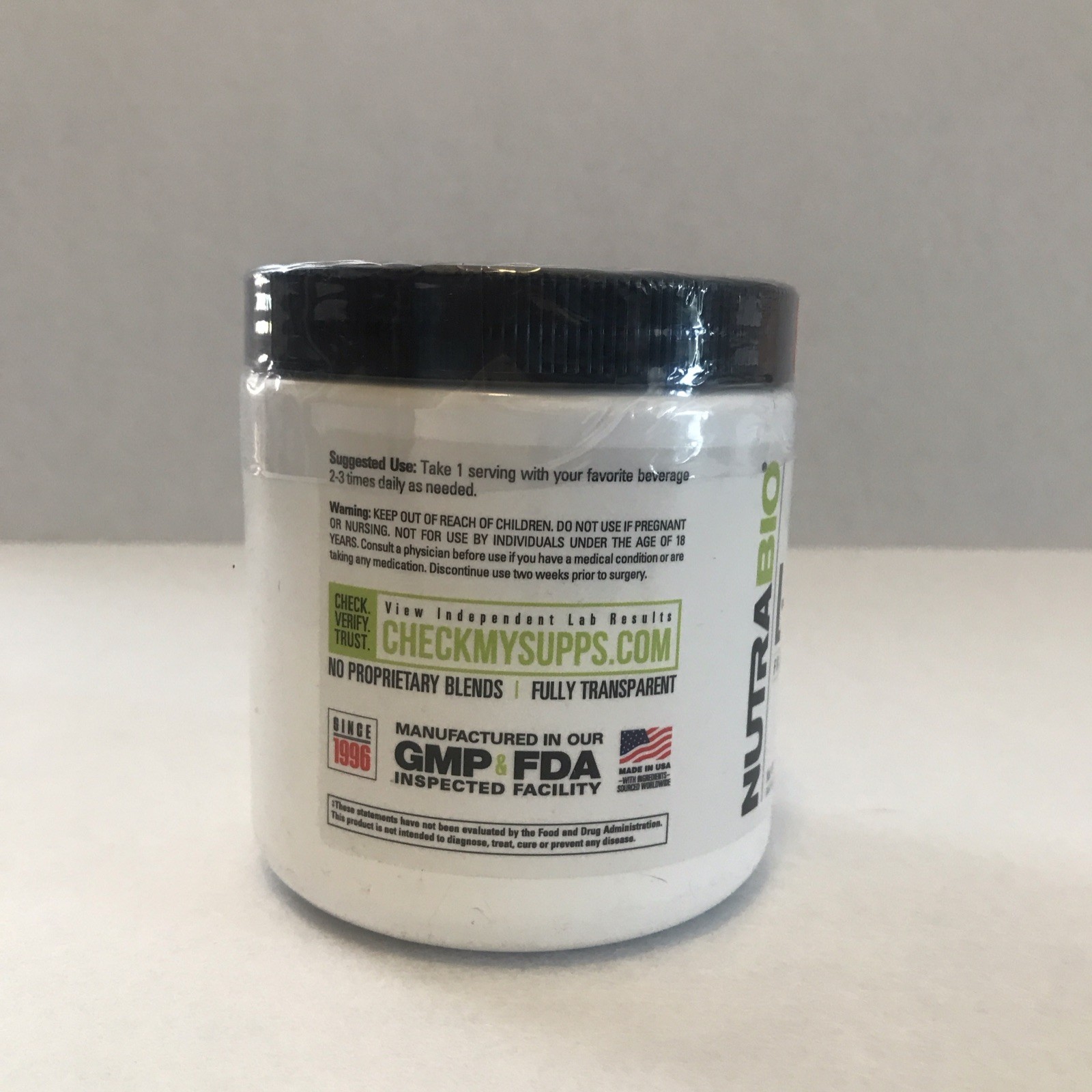 NutraBio L-Arginine Amino Acid Powder 8.8 oz Unflavored Vegetarian Lactose Free