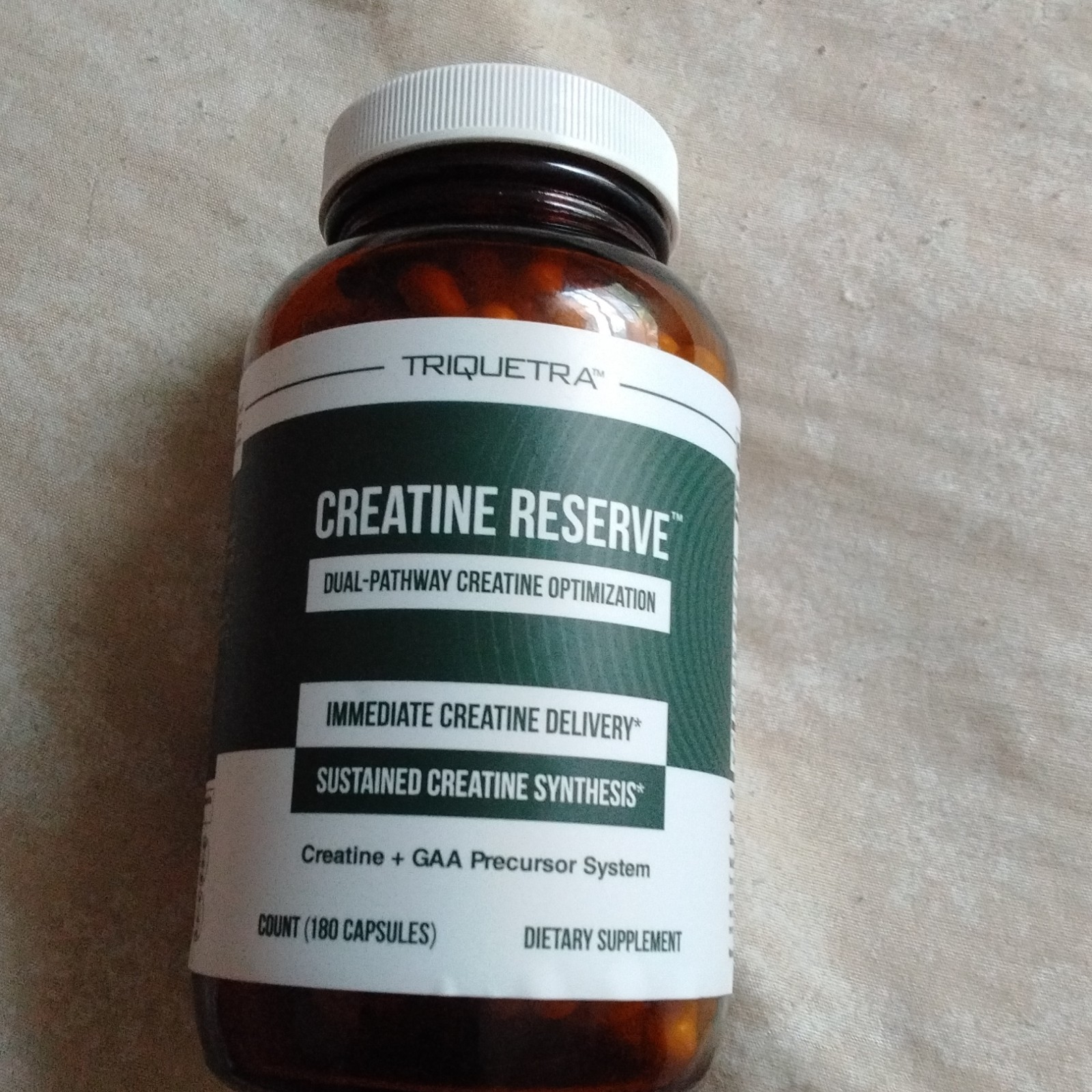 Triquetra Creatine Reserve 180 Capsules Muscle Gain/Energy Support Vegan