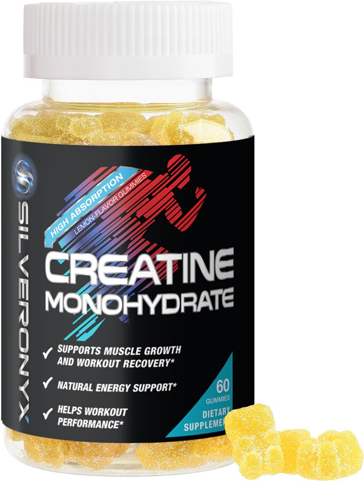 Creatine Gummies 1000mg SugarFree Monohydrate for Muscle & Strength 60ct