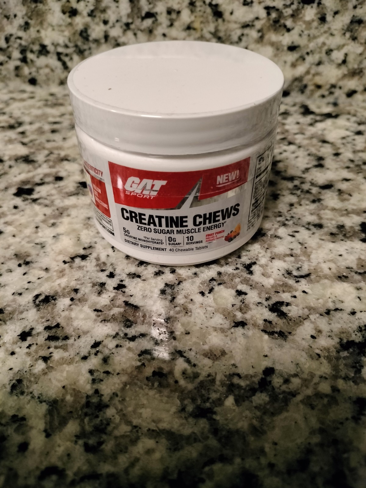 Gat Sport Creatine Chews, 10 Servings, Fruit Punch Flavor